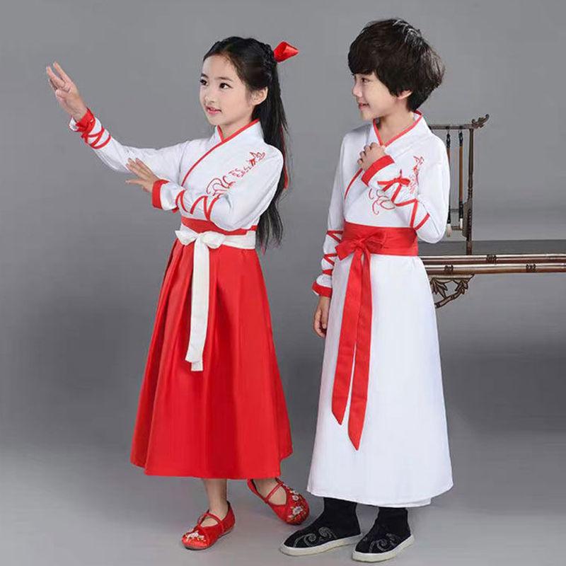 Bộ trang phục phong cách Trung Hoa cổ trang cho bé trai và gái