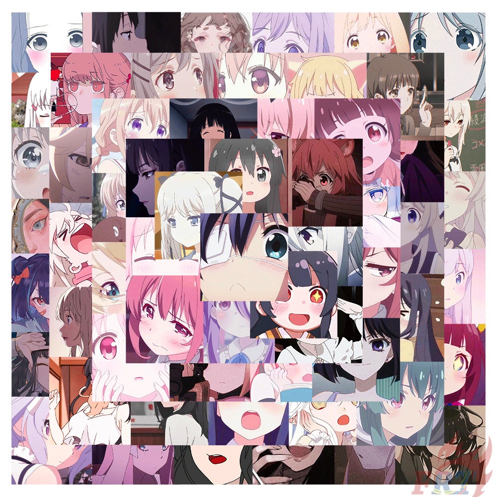 ❉ Q Nhãn Dán Anime Girl Series 01 ❉ Bộ 60 Miếng Dán Chống Thấm Nước Hỗn Hợp Hợp Thời Trang DIY