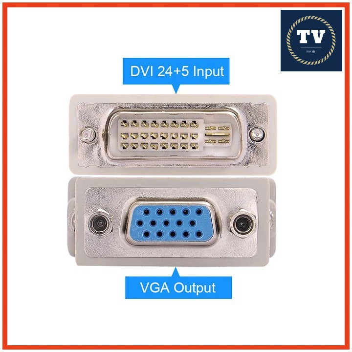 Đầu chuyển đổi DVI 24+5 to VGA | cục  chuyển dvi 24+5 sang vga giá rẻ