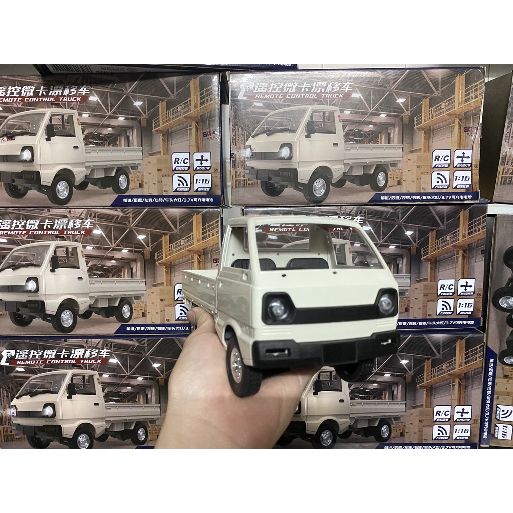 WPL D12 mini tỷ lệ 1/16 Mô hình xe o to bán tải công an phường suzuki điều khiển từ xa D 12 su cóc D-12 bản RTR siêu rẻ