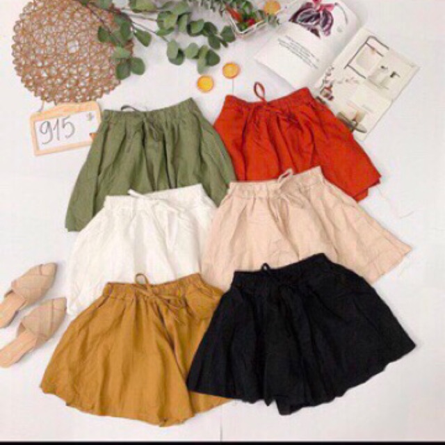 Quần sọt lưng thun giả váy