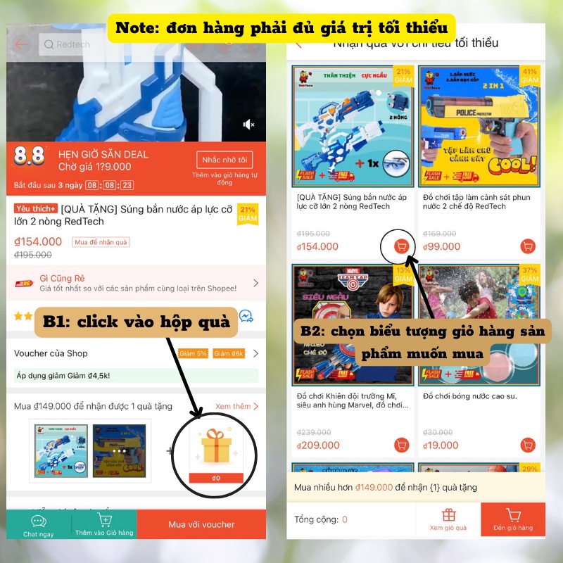 Súng Bắn Nước 2 Nòng, Súng Nước 2 Vòi Áp Lực Loại To Bắn Xa kích thước lớn RedTech