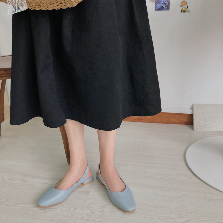 Giày công sở nữ mẫu mới 2019 đế bệt Xanh dương - Sunnie Shoes