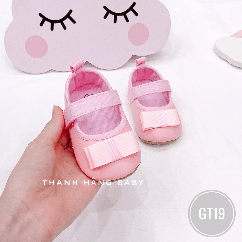 Giày Tập Đi Cho Bé Gái , Giày Trẻ Em Nơ Xinh Cho Bé Thanh Hằng Baby Từ 11 - 13 Cm