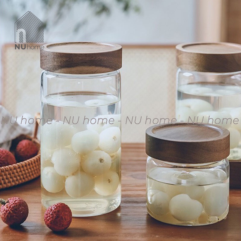 nuhome.vn | Hũ thủy tinh nắp vặn kích thước lớn, lọ thủy tinh đựng đồ khô, mật ong và hạt ngũ cốc với thiết kế đơn giản