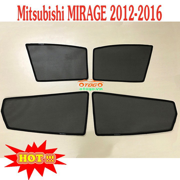 Rèm che nắng theo xe Mitsubishi Mirage -  Bộ 4 tấm dính nam châm