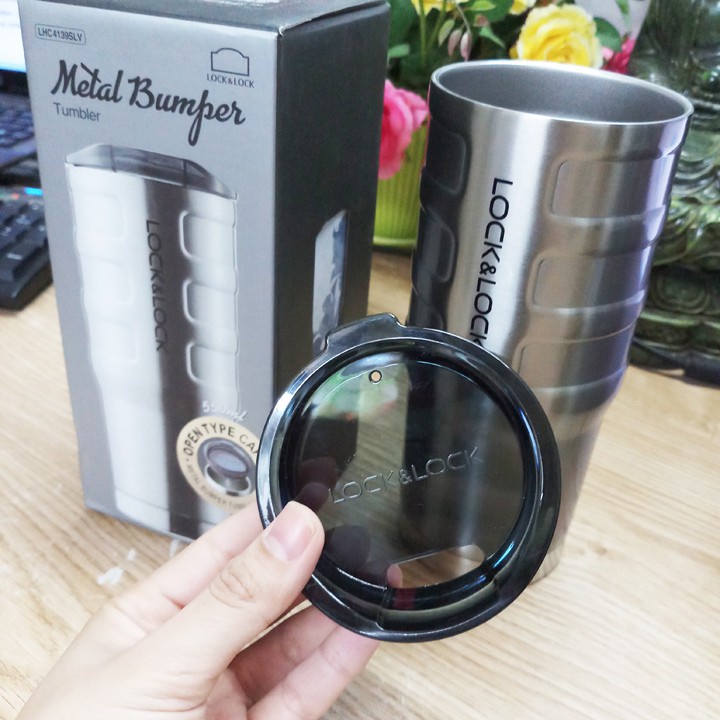 Ly Giữ Nhiệt Thép Không Gỉ LocknLock 550ml Bumper Tumbler  LHC4139SLV - T2Cmall