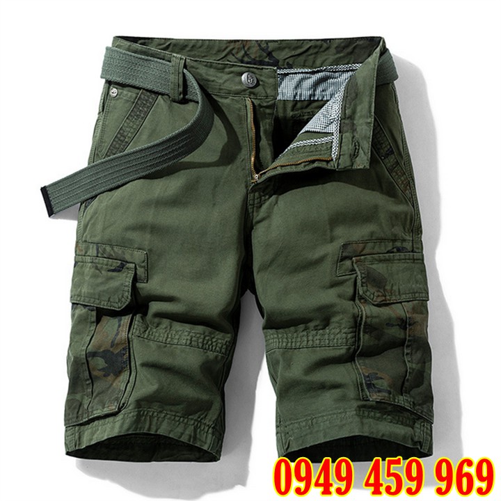 Quần Sóc Nam Kaki Túi Hộp Phong Cách Lính - Mã QS021