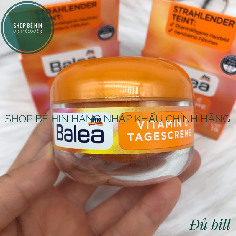 Kem dưỡng da làm mờ thâm nám nếp nhăn Balea Vitamin C Đức chuẩn, làm sáng và đều màu da, chống lão hóa, 50ml