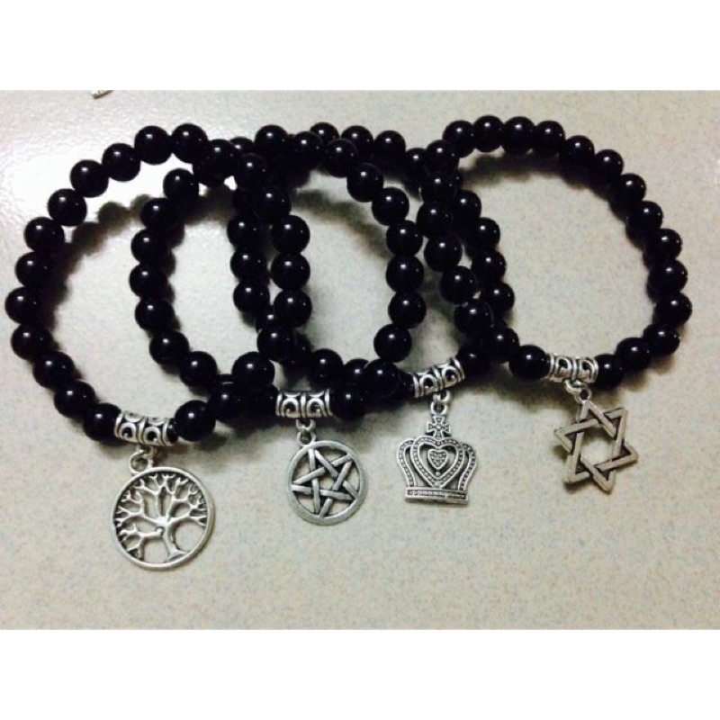 100gr hạt nhựa đen/hạt cườm/hạt bẹt trang trí - Size 6mm 8mm 10mm