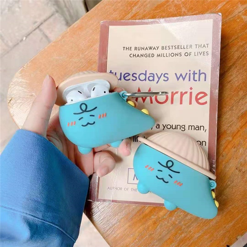 Vỏ bảo vệ khủng long, bao đựng tai nghe airpods 1 2 pro chống va đập, chống bẩn