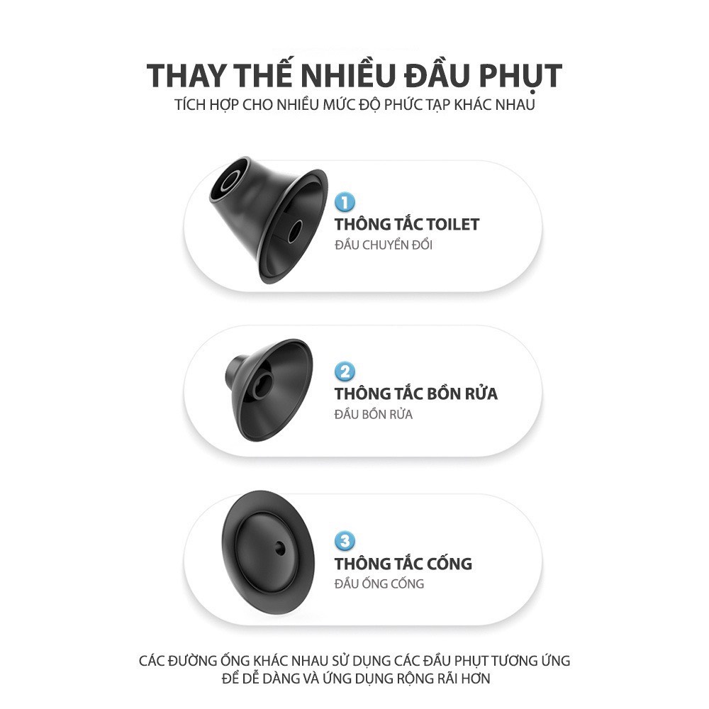 Súng Thông Tắc Bồn Cầu, Chậu Rửa Bát, Bồn Tắm - Mẫu Mới 2021 - Khí Nén AGT Cực Mạnh 8kg - Nhựa ABS Cao Cấp.