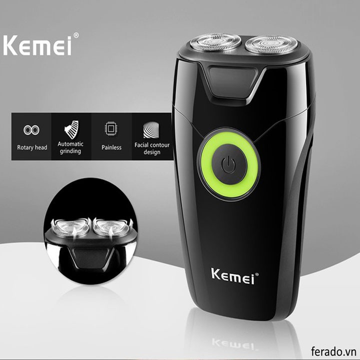 Máy cạo râu Kemei lưỡi cắt kép KM-2016 (Đen) ST2S624