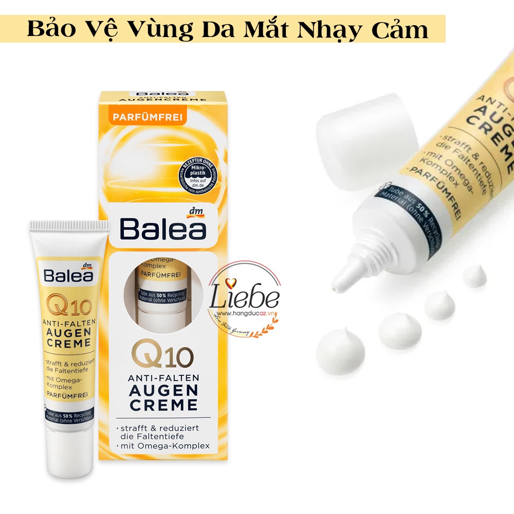 Kem dưỡng da vùng mắt Balea Q10 Anti-Falten Augencreme 15 ml