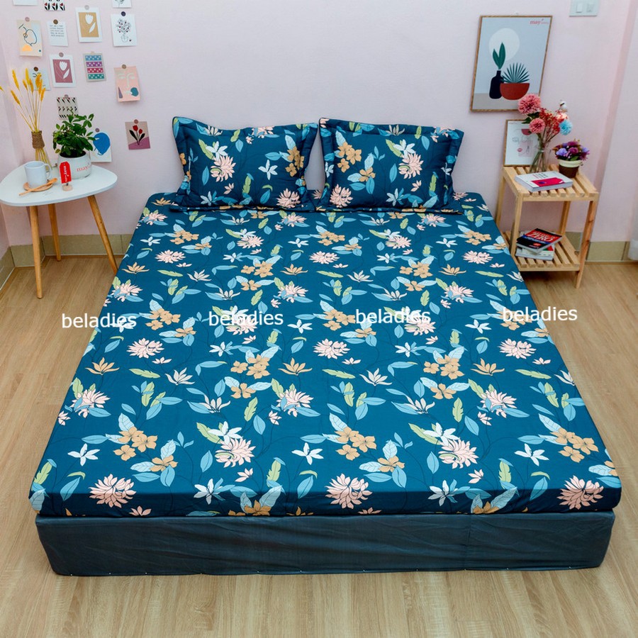 Ga thun bọc nệm 100% cotton Hàn Quốc mẫu phong lan May bedding