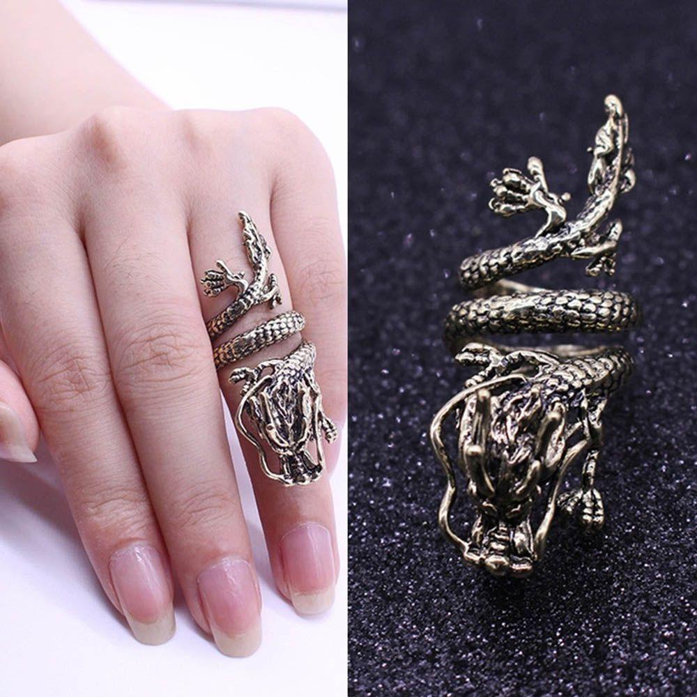 Nhẫn Thép Không Gỉ Nhiều Lớp Phong Cách Gothic Punk Có Thể Điều Chỉnh