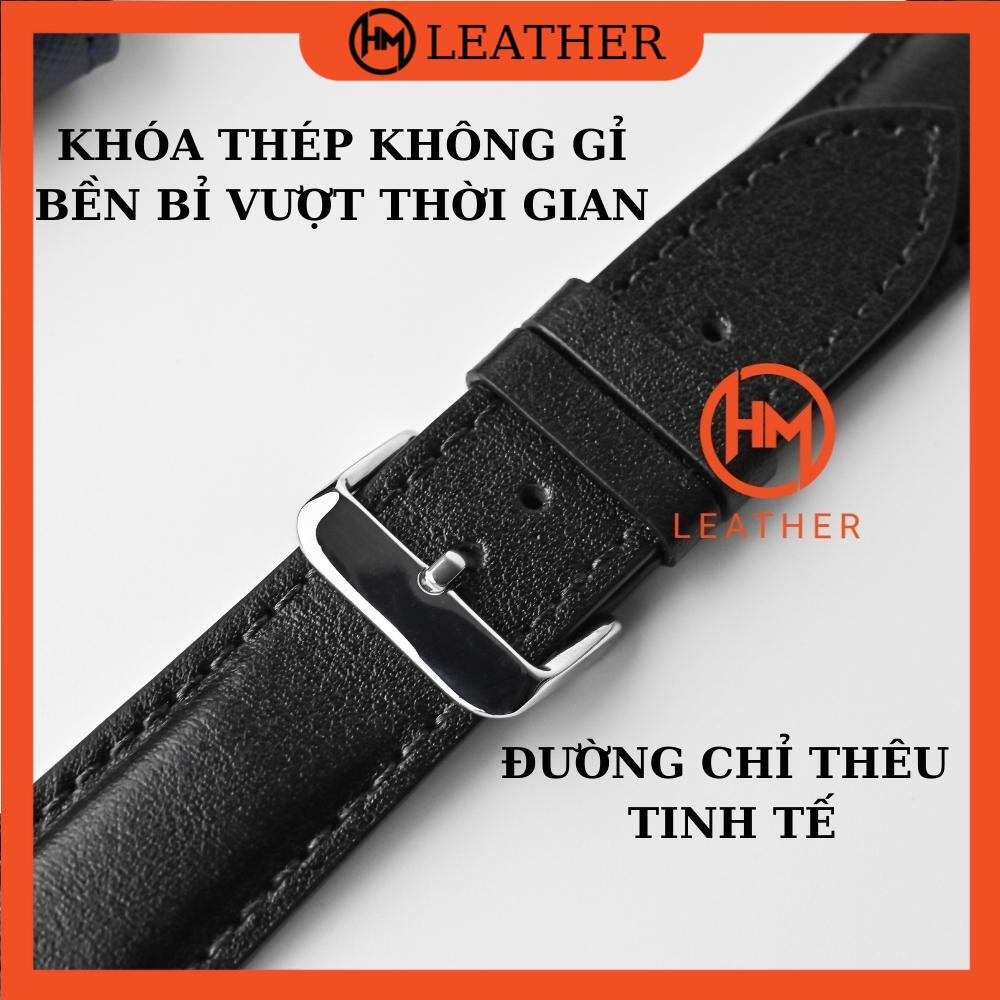 Dây đồng hồ da bò nữ chống thấm nước - Đủ size 12/14/16/18/20/22/24 - Thương hiệu Hima Leather FLEXIBLE