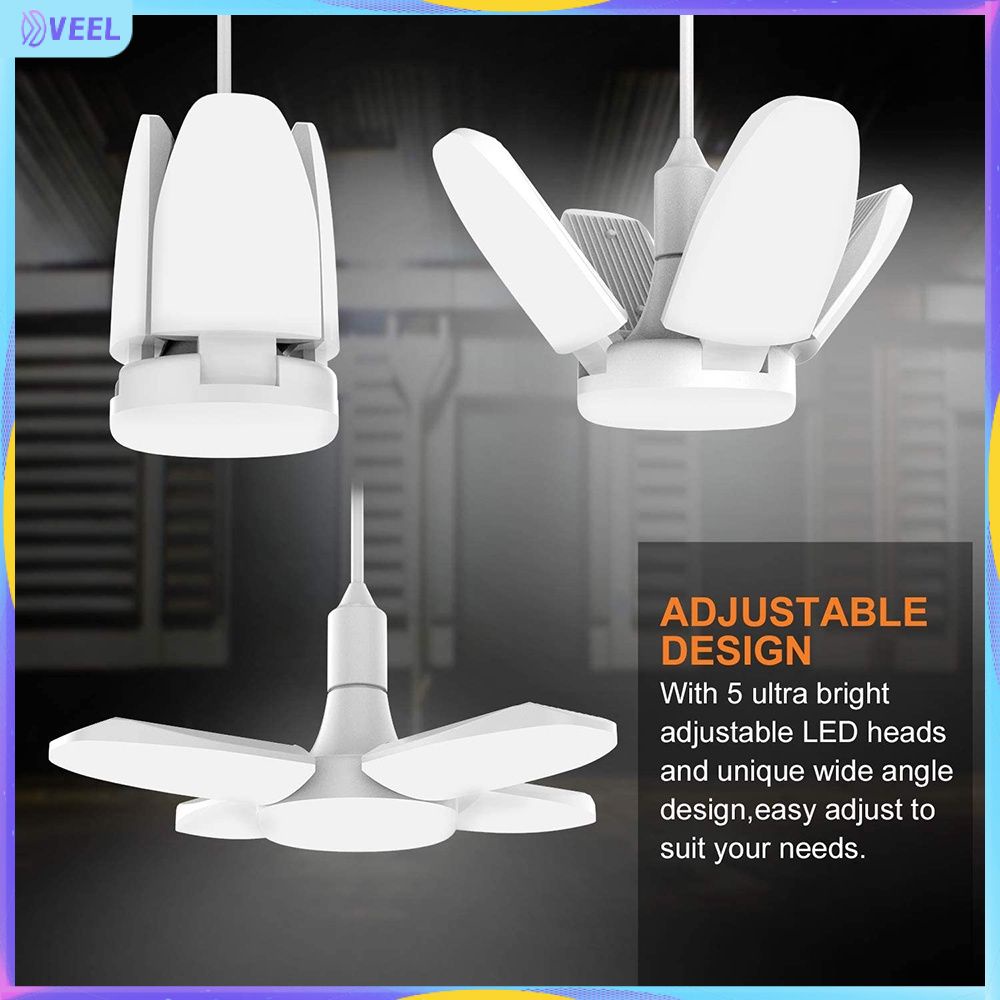 ?? 38W Siêu Sáng LED Ánh Sáng Bóng Đèn Chiếu Sáng Công Nghiệp E27 Quạt Trần LED Nhà Để Xe ánh Sáng Biến Dạng Gấp Đèn cho Hội Thảo nhà 【VEEL】
