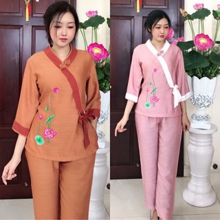 Đồ Lam Đi Chùa Cho Bé # Xéo Nơ Lụa Mát