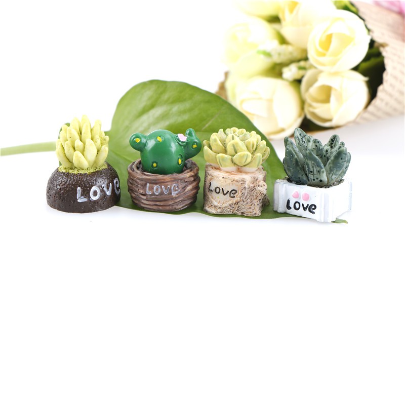 Set 4 Mô Hình Gnome Thu Nhỏ Bằng Nhựa Resin Trang Trí Sân Vườn DIY