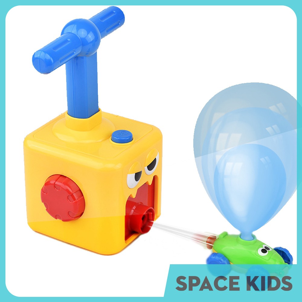 ♥ Đồ chơi bơm bóng bay ô tô chạy quán tính cho trẻ em vận động, tặng kèm 12 bóng Space Kids ♥