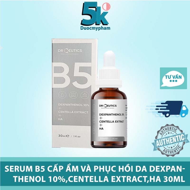 Serum B5 DrCeutics Cấp Ẩm Và Phục Hồi Da Dexpanthenol 10% + Centella Extract + HA