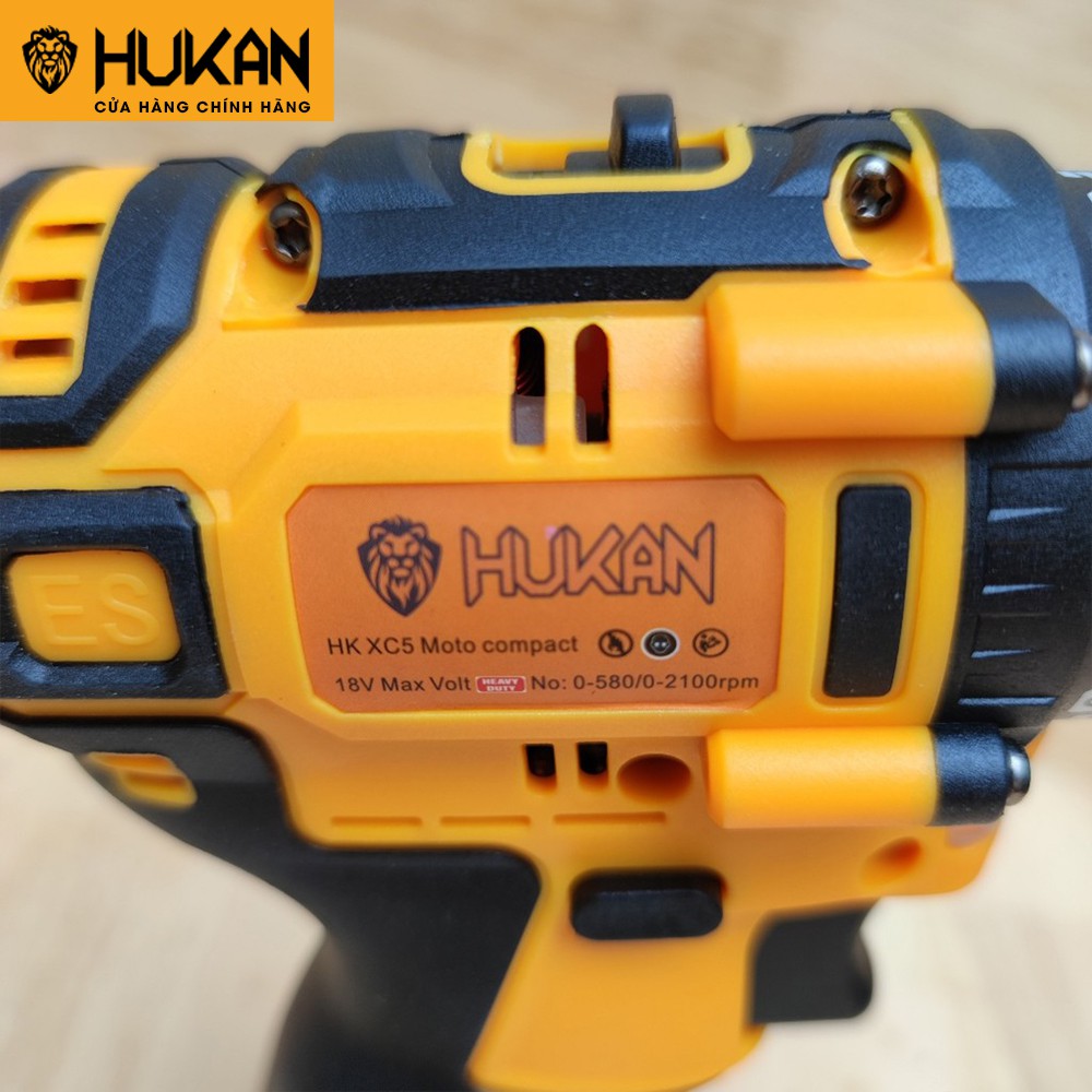 [Mã LIFEUPALL50K giảm 10% đơn 200K] Máy khoan pin HUKAN 18V 4 cell Model HK-XC5 không chổi than tặng kèm 2 mũi khoan