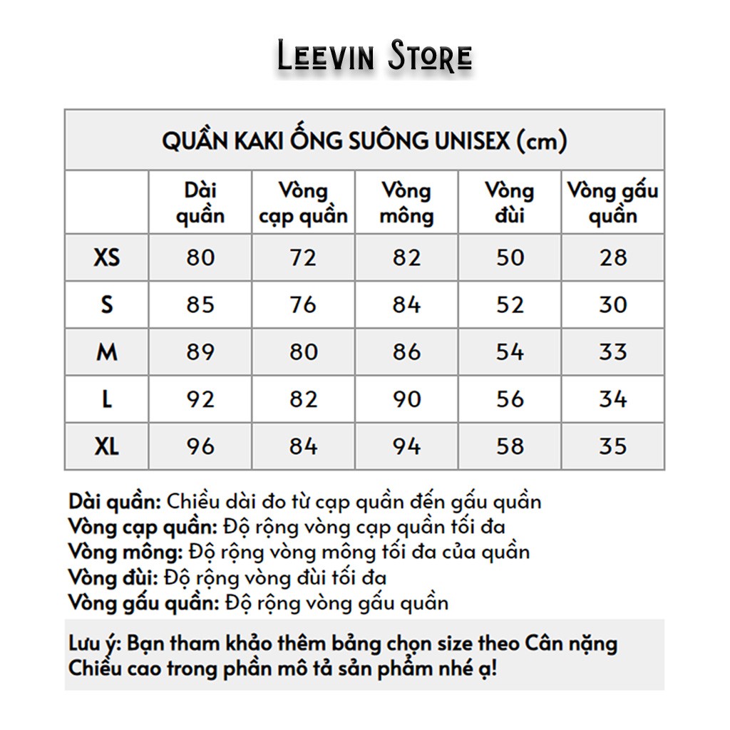 Quần Baggy Nam Nữ Kaki Ống Suông Unisex  - Kiểu quần baggy kaki nam nữ thun vải đen và be tan Leevin Store