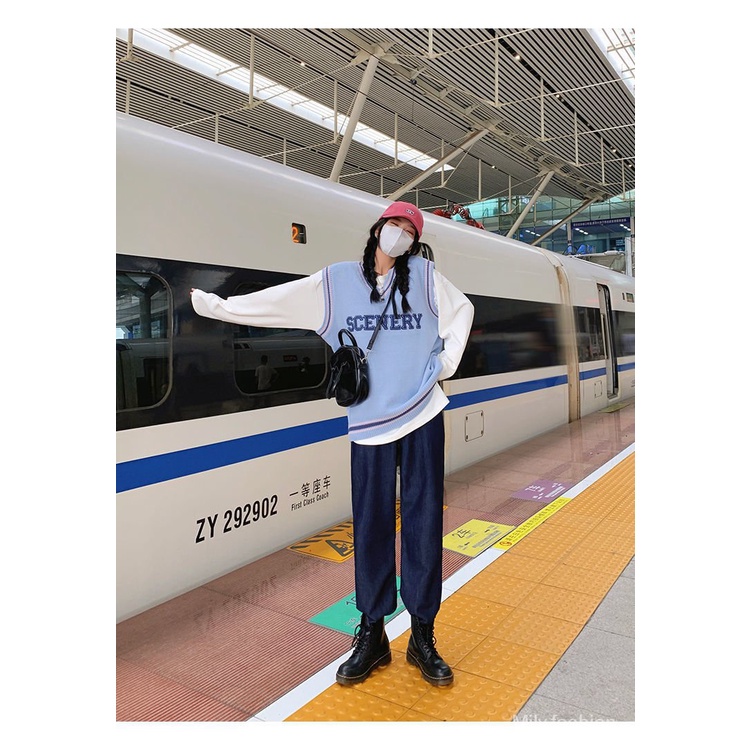 Áo Ba Lỗ Dáng Rộng In Chữ Phong Cách Hàn Quốc Thời Trang Mùa Thu Mới 2021 | BigBuy360 - bigbuy360.vn