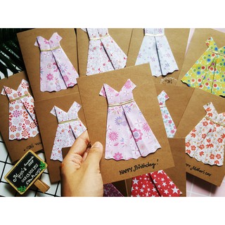 Thiệp váy Origami handmade 20/10 Phụ nữ - 20/11 Nhà giáo