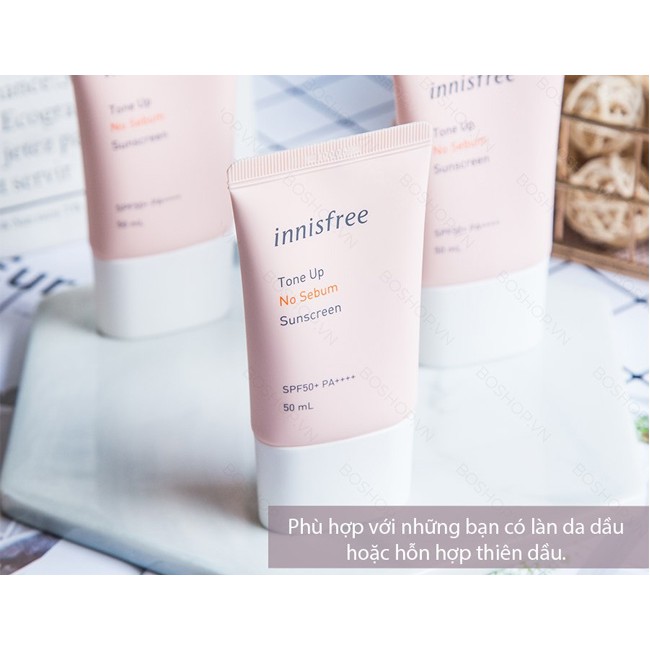 KEM CHỐNG NẮNG INNISFREE TONE UP NO SEBUM SUNSCREEN SPF 50 PA+++