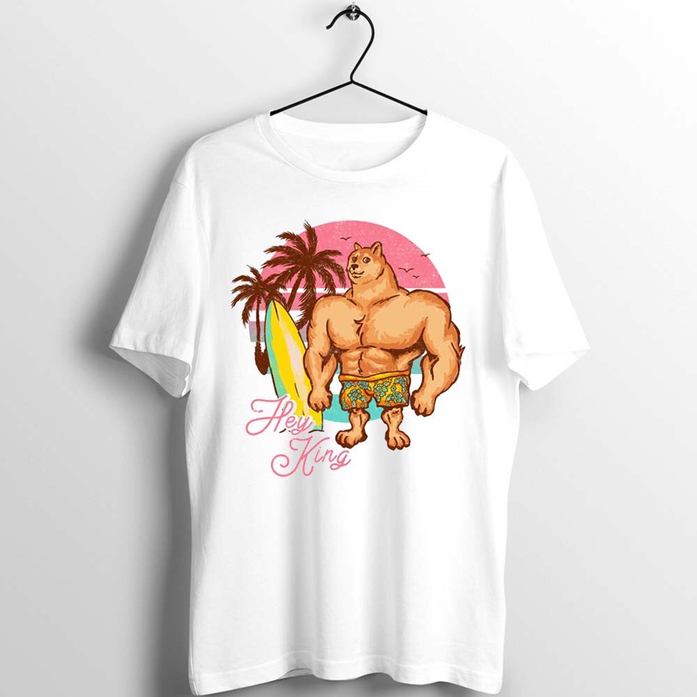 Áo Thun Màu Trắng In Họa Tiết Chú Chó Bonk Meme Vui Nhộn Dễ Thương Cho Nam Và Nữ