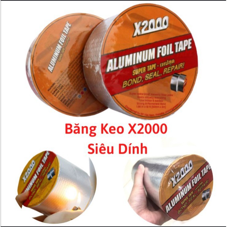 [Khổ rộng 20cm] Băng keo chống thấm x2000 băng keo siêu dính Nhật Bản chống thấm dột, dán tường, dán mái tôn, bể bơi