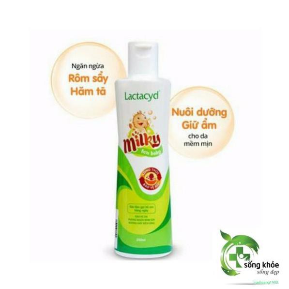 Lactacyd Milky chai 250ml và 500 ml-Sữa tắm ngăn ngừa rôm sảy cho bé, giải pháp bảo vệ kép cho làn da bé