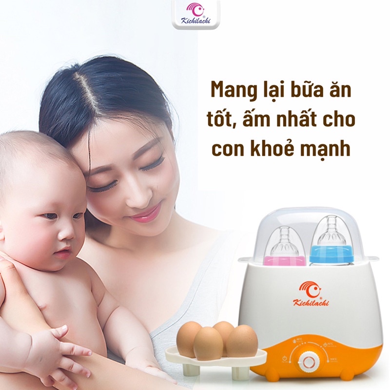Máy ủ sữa đôi, hâm sữa KICHILACHI cho bé, có 4 chức năng hâm sữa, ủ sữa, hâm thức ăn và tiệt trùng tiện lợi cho mẹ
