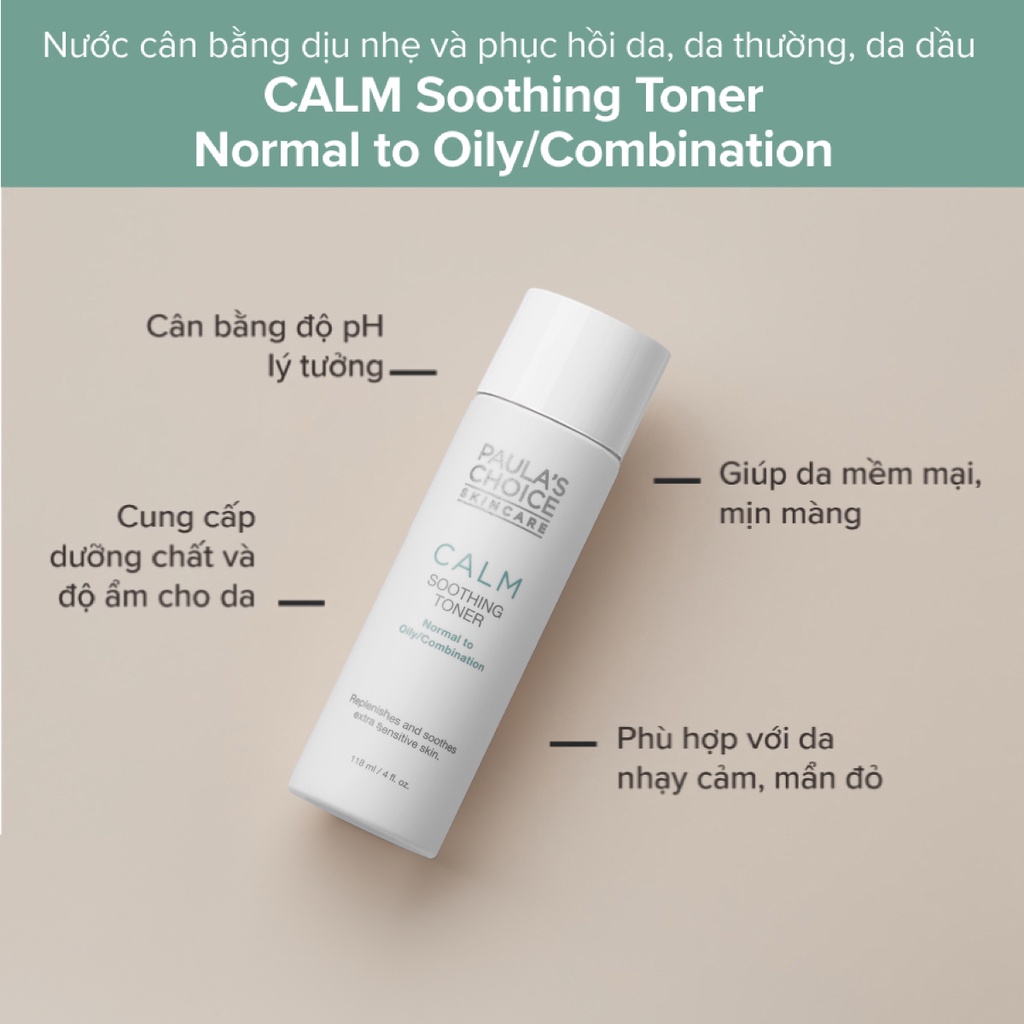 TONER CHO DA DẦU, DA HỖN HỢP NHẠY CẢM CALM SOOTHING TONER FOR NORMAL TO OILY/COMBINATION (118ml)