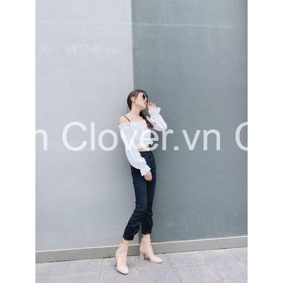 Boot Lưới Cao Gót 7cm mũi nhọn Khóa Sau Thiết kế mới