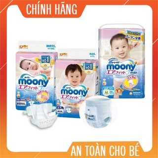 Tã dán Moony Nhật hàng nhập khẩu size NB90 Newborn sơ sinh dành cho bé dưới 5kg