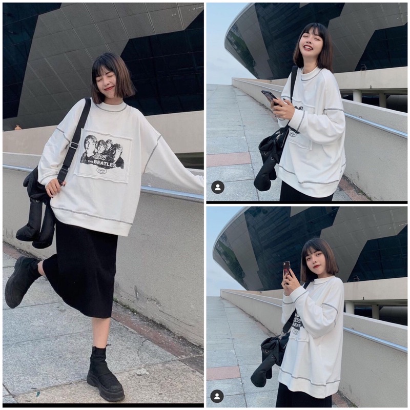 [Mã 12FASHIONSALE1 giảm 10K đơn 50K] [SIEU SALE] SWeater chỉ nổi in hình người một màu trắng (hàng sẵn) | BigBuy360 - bigbuy360.vn