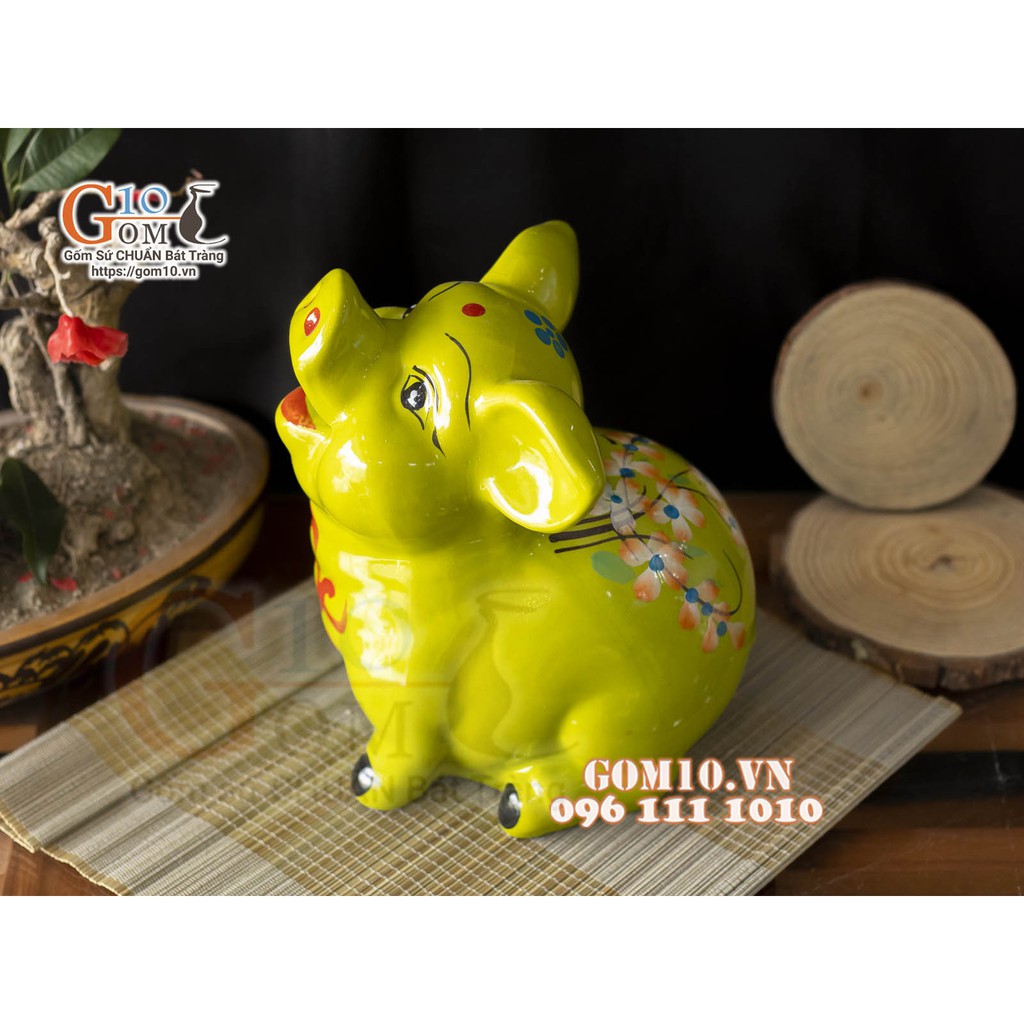 Heo sứ tiết kiệm mặt ngửa cao 22cm