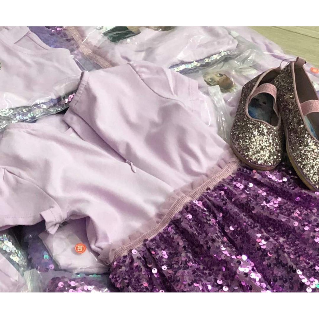 Váy công chúa Elsa xinh xắn đáng yêu ngắn tay dành cho bé gái