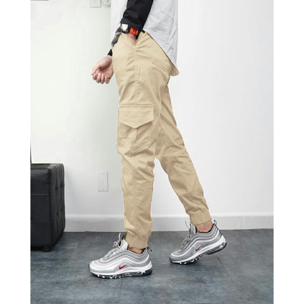 SALE HẾT MẪU - Quần jogger túi hộp lưng rút dây vải kaki co giãn