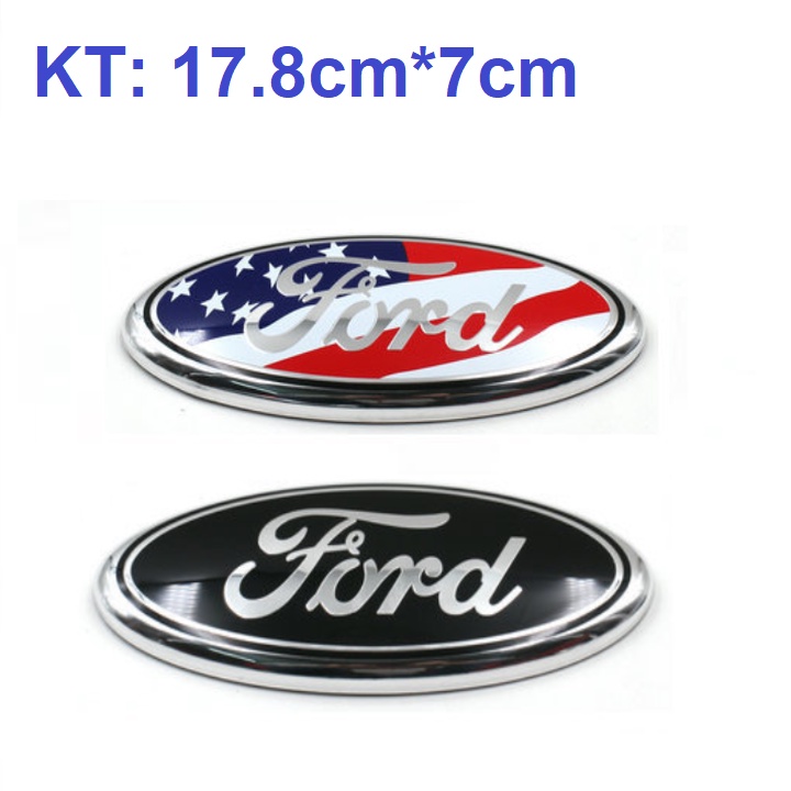 Logo biểu tượng sau xe ô tô Ford,  Kích thước 17.8x7cm, chất liệu nhựa ABS cao cấp