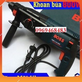 Máy khoan bê tông BOSS công suất 800w có đảo chiều Khóa điện tự động, Ly hợp tự động, Điều tốc vô cấp, Đầu cặp nhanh