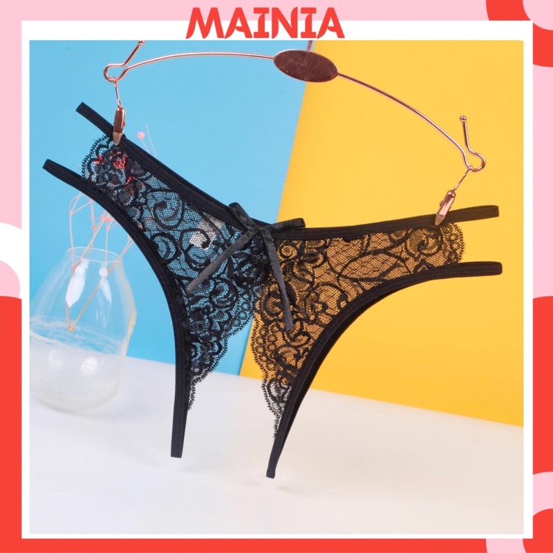 Quần Lót Ren Hở Đáy Mềm Mại 3 Màu Sexy Quyến Rũ Chíp Ren Lọt Khe Hở Đũng Mainia Shop