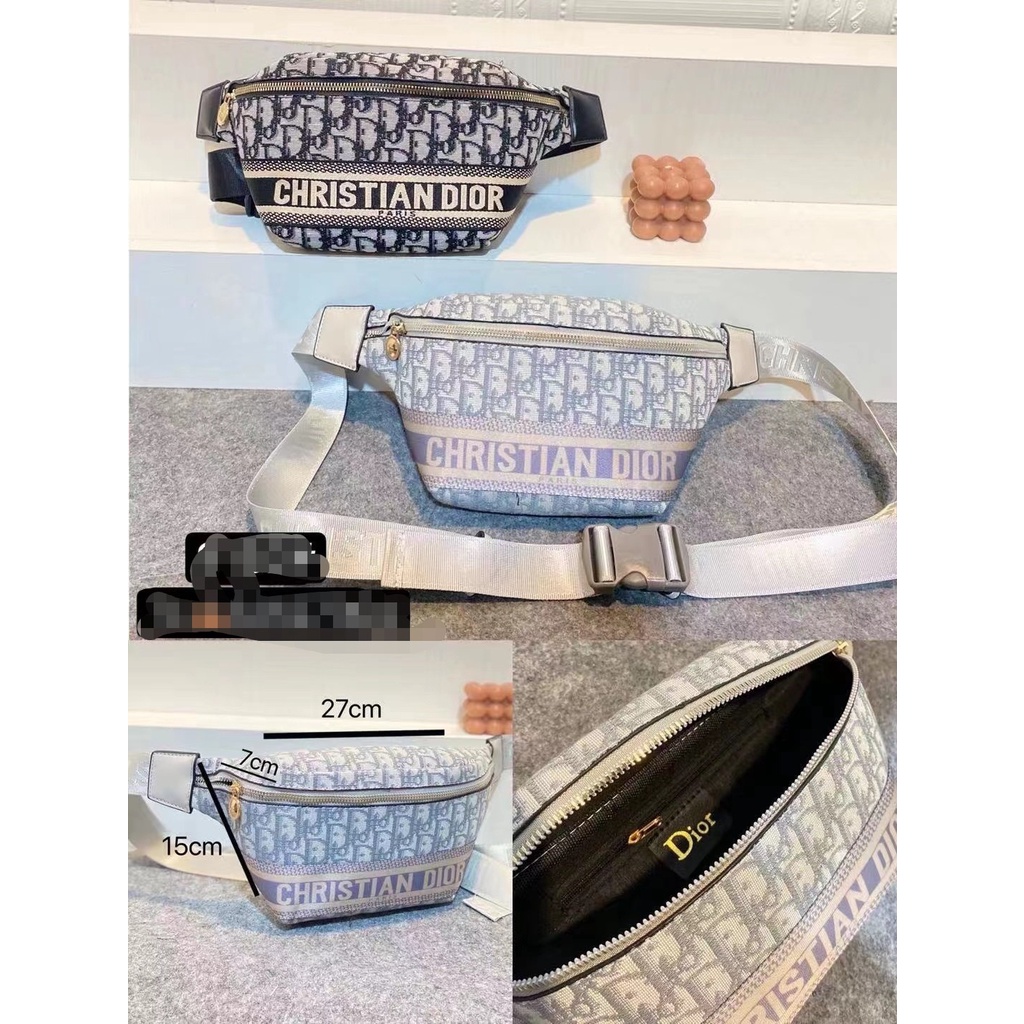 Túi Đeo Trước Ngực Vải Canvas Thêu Chữ Dior Thời Trang Cho Nam Và Nữ