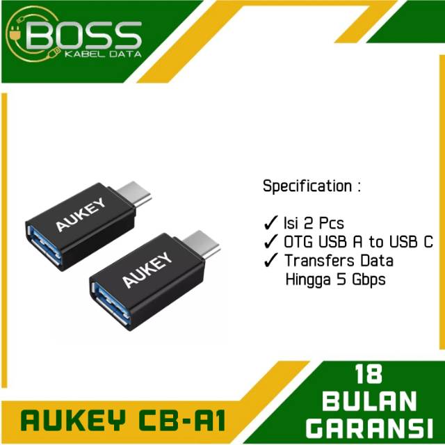 Bộ 2 Đầu Chuyển Đổi Aukey Cb-a1 Usb 3.0 Sang Usb C Chính Hãng