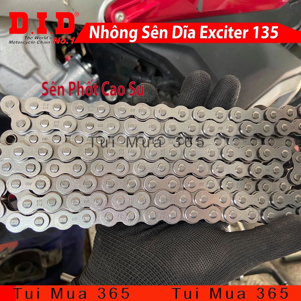 Nhông Sên Dĩa DID Yamaha Exciter 135 sên phốt cao su 428VIX-120L, 14T-38T