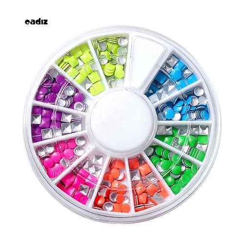 [Hàng mới về] Set 500 phụ kiện trang trí móng tay kiểu tròn và vuông nhiều màu đẹp mắt