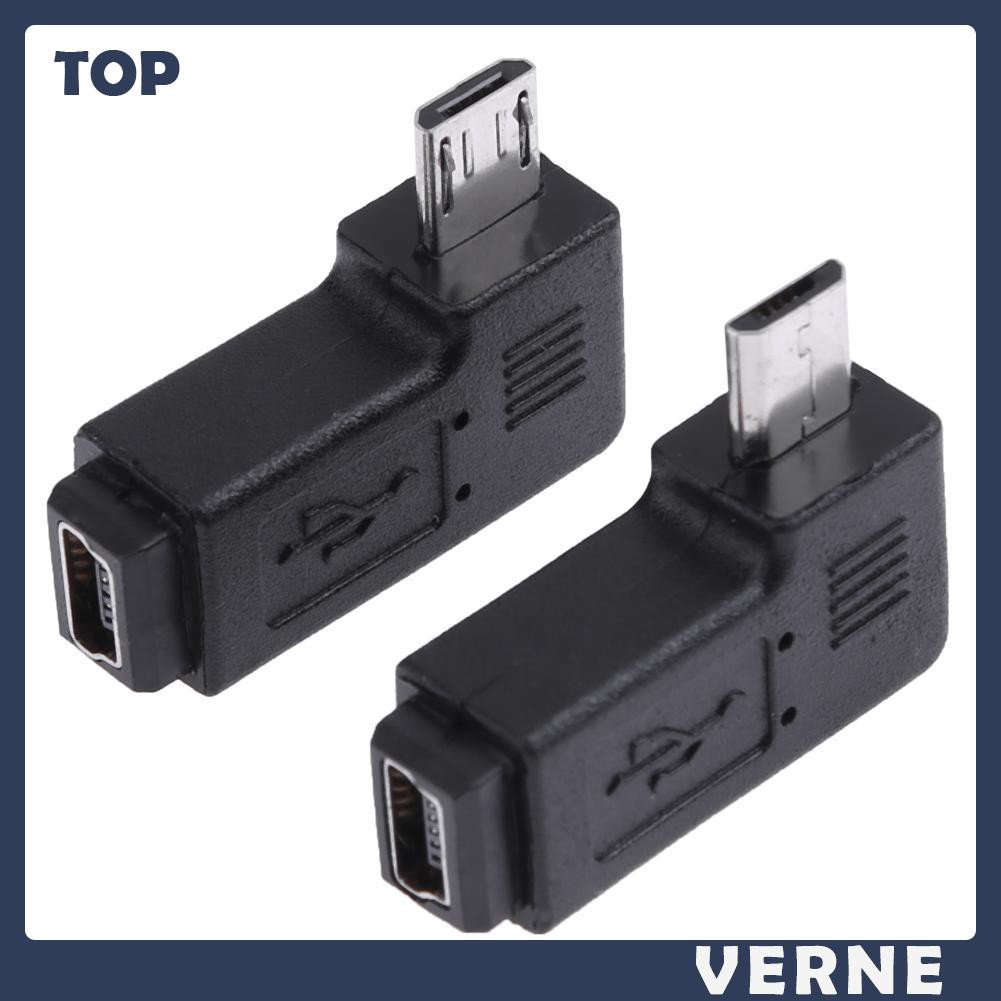 2 Đầu Chuyển Đổi 90 Độ Mini Usb Female Sang Micro Usb Male